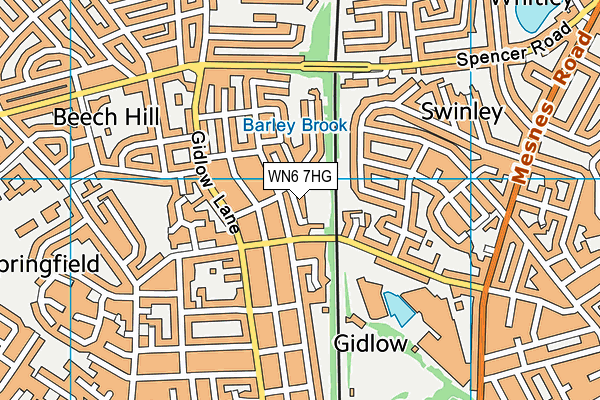 WN6 7HG map - OS VectorMap District (Ordnance Survey) WN6 7HG map - OS VectorMap District (Ordnance Survey)