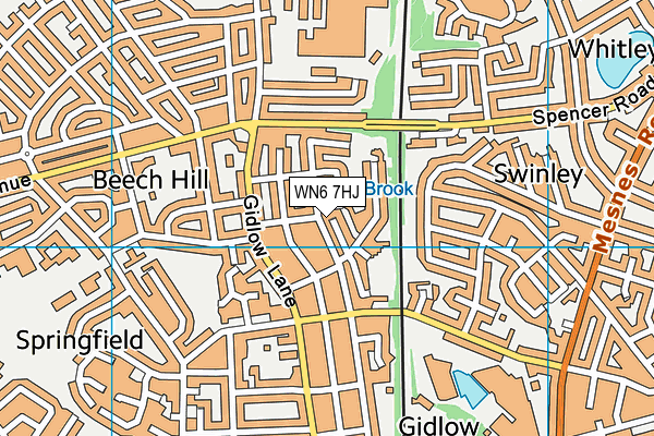 WN6 7HJ map - OS VectorMap District (Ordnance Survey) WN6 7HJ map - OS VectorMap District (Ordnance Survey)