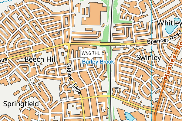 WN6 7HL map - OS VectorMap District (Ordnance Survey)