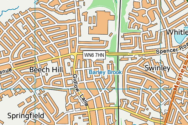 WN6 7HN map - OS VectorMap District (Ordnance Survey) WN6 7HN map - OS VectorMap District (Ordnance Survey)