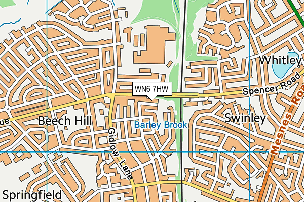 WN6 7HW map - OS VectorMap District (Ordnance Survey) WN6 7HW map - OS VectorMap District (Ordnance Survey)