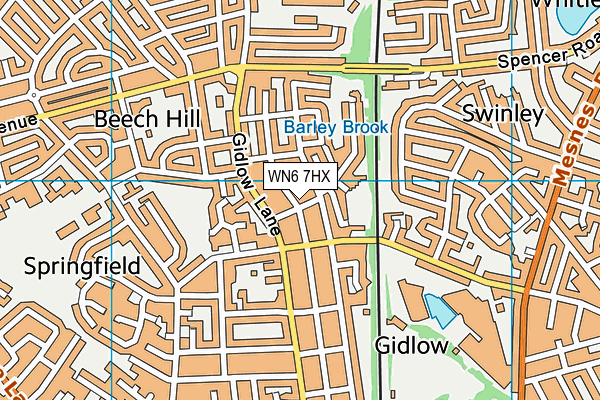 WN6 7HX map - OS VectorMap District (Ordnance Survey) WN6 7HX map - OS VectorMap District (Ordnance Survey)