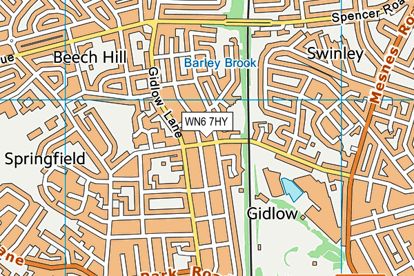 WN6 7HY map - OS VectorMap District (Ordnance Survey) WN6 7HY map - OS VectorMap District (Ordnance Survey)