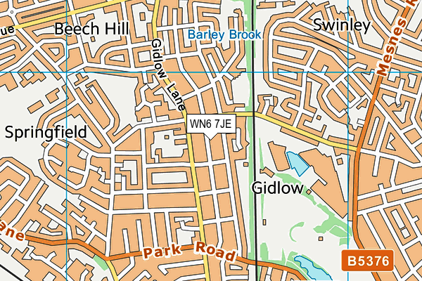 WN6 7JE map - OS VectorMap District (Ordnance Survey) WN6 7JE map - OS VectorMap District (Ordnance Survey)