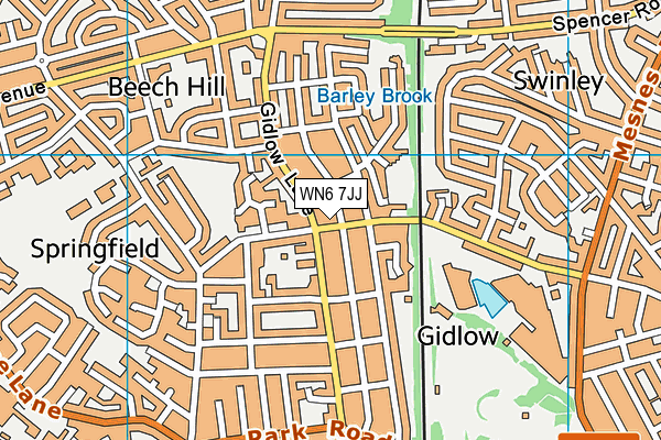 WN6 7JJ map - OS VectorMap District (Ordnance Survey) WN6 7JJ map - OS VectorMap District (Ordnance Survey)