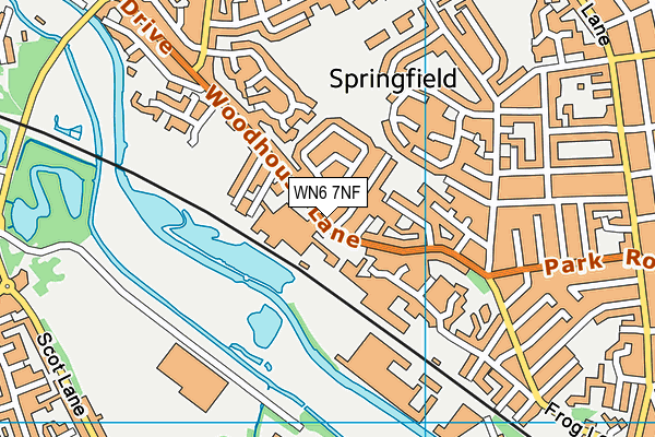WN6 7NF map - OS VectorMap District (Ordnance Survey)