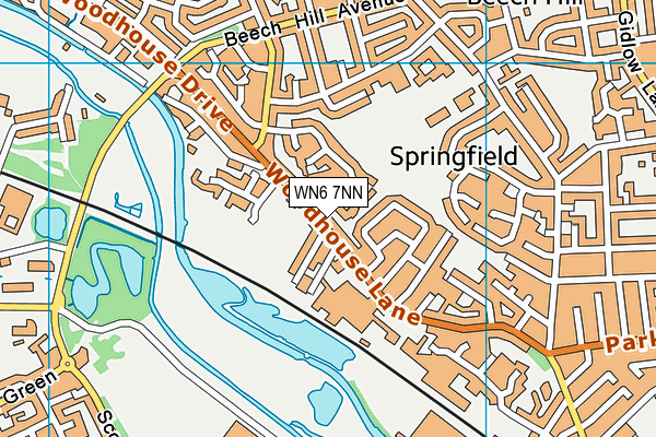 WN6 7NN map - OS VectorMap District (Ordnance Survey)