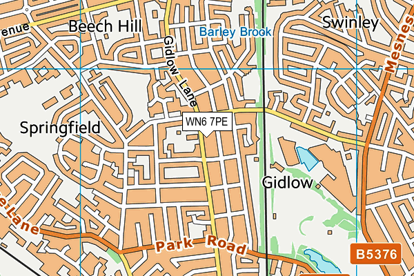 WN6 7PE map - OS VectorMap District (Ordnance Survey) WN6 7PE map - OS VectorMap District (Ordnance Survey)