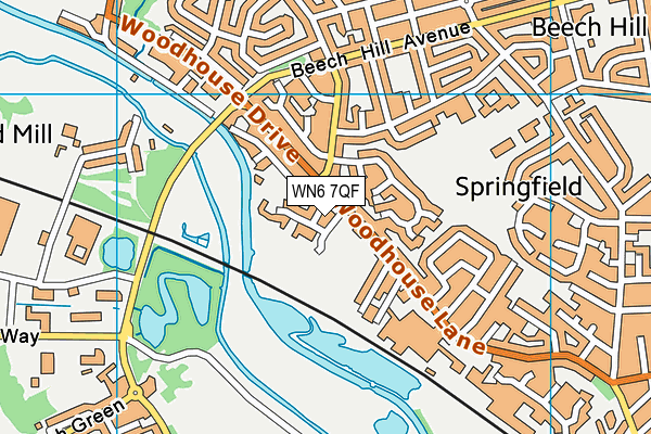 WN6 7QF map - OS VectorMap District (Ordnance Survey) WN6 7QF map - OS VectorMap District (Ordnance Survey)