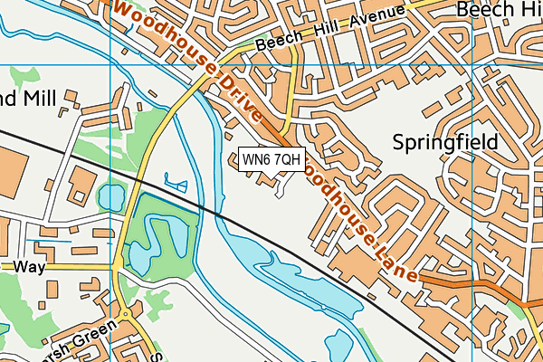 WN6 7QH map - OS VectorMap District (Ordnance Survey) WN6 7QH map - OS VectorMap District (Ordnance Survey)
