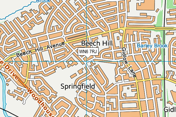 WN6 7RJ map - OS VectorMap District (Ordnance Survey) WN6 7RJ map - OS VectorMap District (Ordnance Survey)