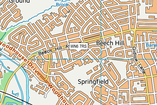 WN6 7RS map - OS VectorMap District (Ordnance Survey)
