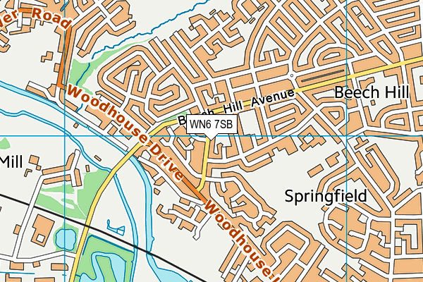 WN6 7SB map - OS VectorMap District (Ordnance Survey)