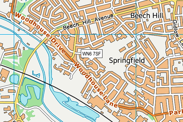 WN6 7SF map - OS VectorMap District (Ordnance Survey)