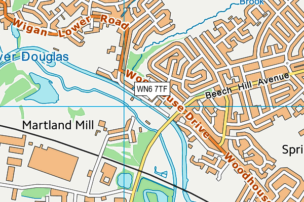 WN6 7TF map - OS VectorMap District (Ordnance Survey) WN6 7TF map - OS VectorMap District (Ordnance Survey)