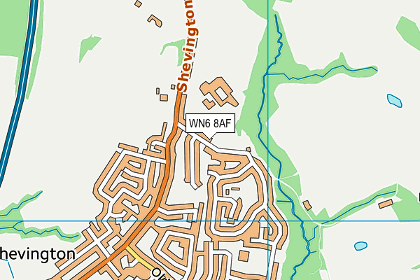 WN6 8AF map - OS VectorMap District (Ordnance Survey)