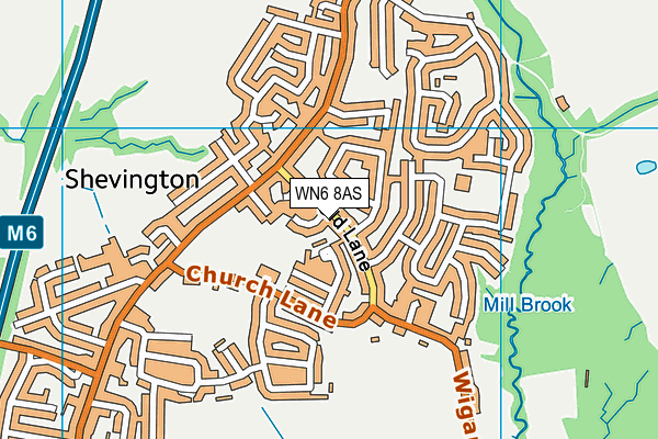 WN6 8AS map - OS VectorMap District (Ordnance Survey)