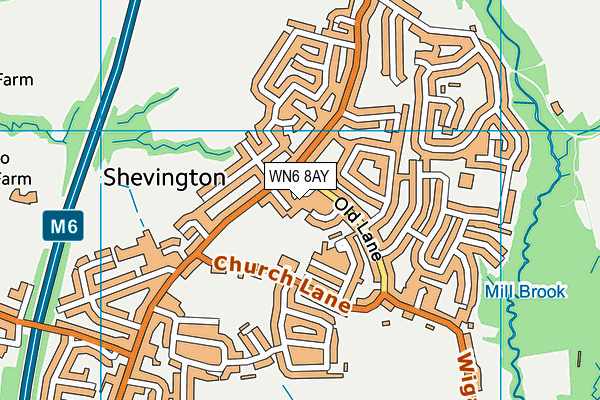 WN6 8AY map - OS VectorMap District (Ordnance Survey)