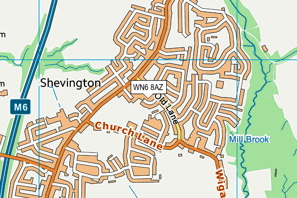 WN6 8AZ map - OS VectorMap District (Ordnance Survey) WN6 8AZ map - OS VectorMap District (Ordnance Survey)