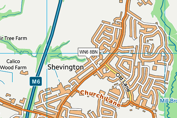 WN6 8BN map - OS VectorMap District (Ordnance Survey)