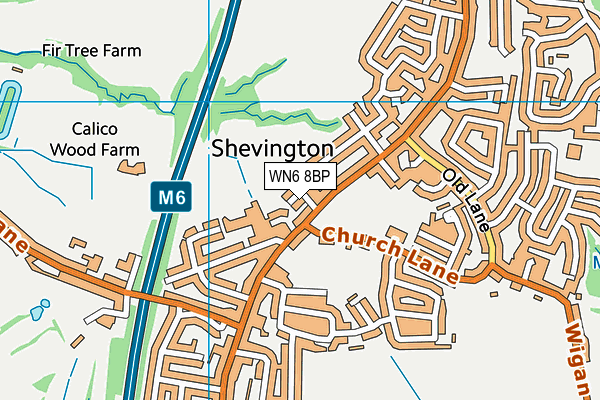 WN6 8BP map - OS VectorMap District (Ordnance Survey)
