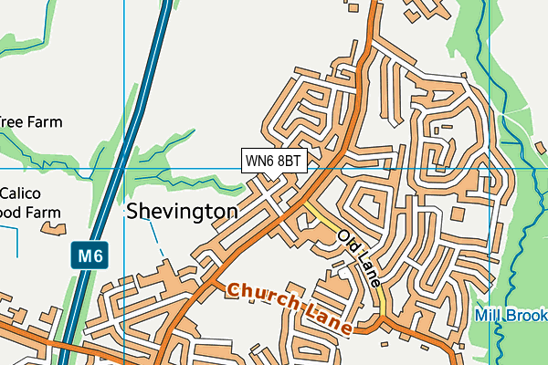 WN6 8BT map - OS VectorMap District (Ordnance Survey)