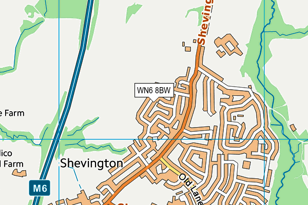 WN6 8BW map - OS VectorMap District (Ordnance Survey) WN6 8BW map - OS VectorMap District (Ordnance Survey)