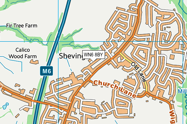 WN6 8BY map - OS VectorMap District (Ordnance Survey)