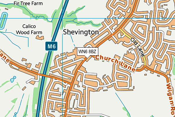 WN6 8BZ map - OS VectorMap District (Ordnance Survey) WN6 8BZ map - OS VectorMap District (Ordnance Survey)