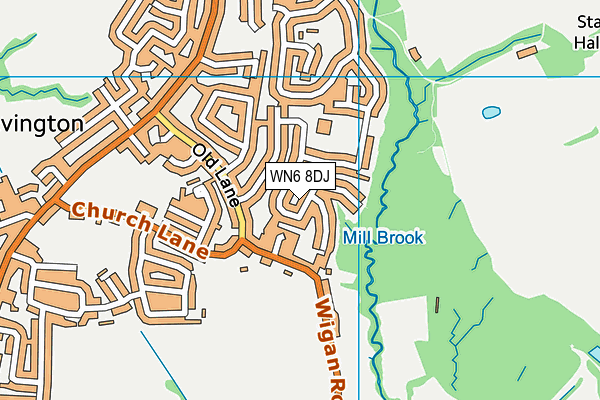 WN6 8DJ map - OS VectorMap District (Ordnance Survey)