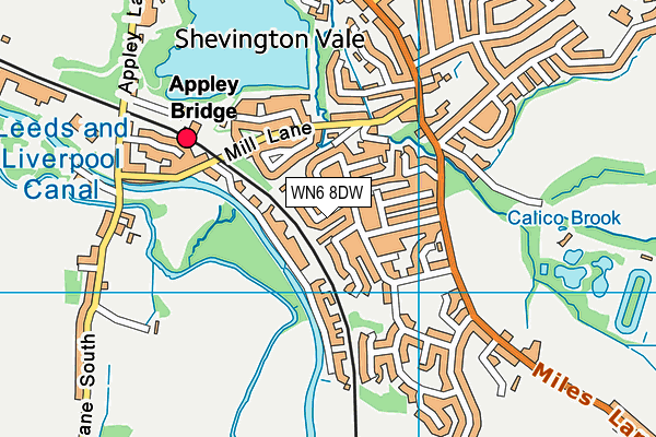 WN6 8DW map - OS VectorMap District (Ordnance Survey)