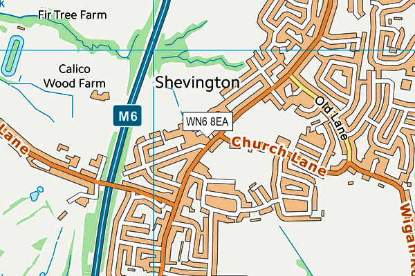 WN6 8EA map - OS VectorMap District (Ordnance Survey) WN6 8EA map - OS VectorMap District (Ordnance Survey)
