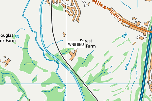 WN6 8EU map - OS VectorMap District (Ordnance Survey)