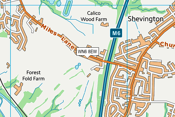 WN6 8EW map - OS VectorMap District (Ordnance Survey)