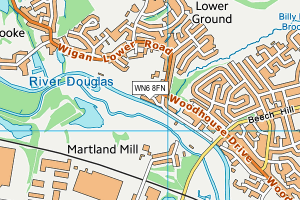 WN6 8FN map - OS VectorMap District (Ordnance Survey)