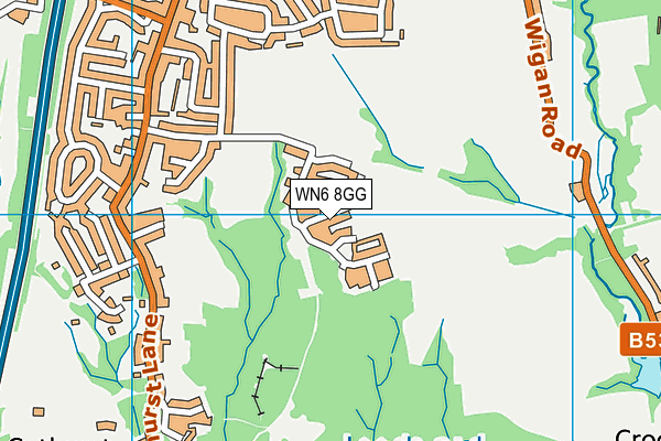 WN6 8GG map - OS VectorMap District (Ordnance Survey) WN6 8GG map - OS VectorMap District (Ordnance Survey)