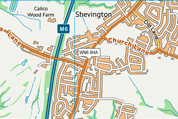WN6 8HA map - OS VectorMap District (Ordnance Survey)