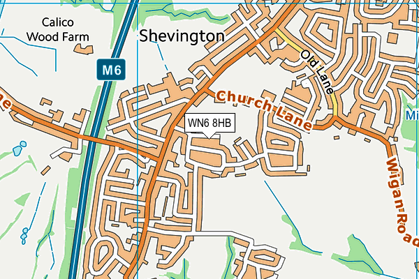 WN6 8HB map - OS VectorMap District (Ordnance Survey)