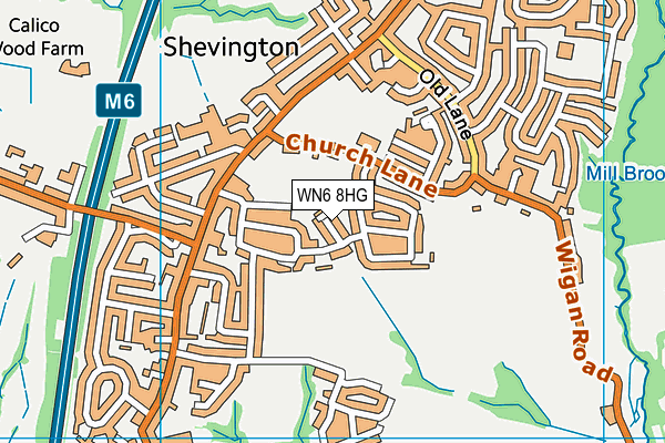 WN6 8HG map - OS VectorMap District (Ordnance Survey) WN6 8HG map - OS VectorMap District (Ordnance Survey)