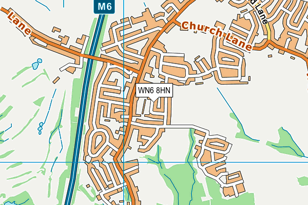 WN6 8HN map - OS VectorMap District (Ordnance Survey) WN6 8HN map - OS VectorMap District (Ordnance Survey)