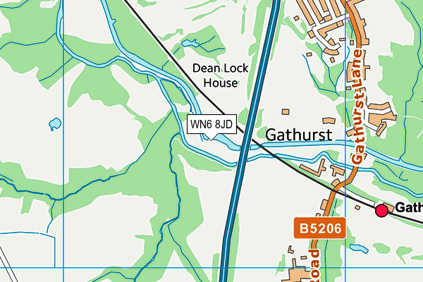 WN6 8JD map - OS VectorMap District (Ordnance Survey)