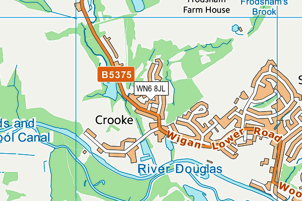 WN6 8JL map - OS VectorMap District (Ordnance Survey)