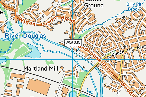 WN6 8JN map - OS VectorMap District (Ordnance Survey) WN6 8JN map - OS VectorMap District (Ordnance Survey)