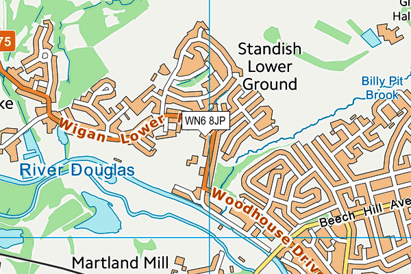 WN6 8JP map - OS VectorMap District (Ordnance Survey)