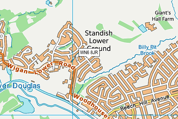 WN6 8JR map - OS VectorMap District (Ordnance Survey) WN6 8JR map - OS VectorMap District (Ordnance Survey)