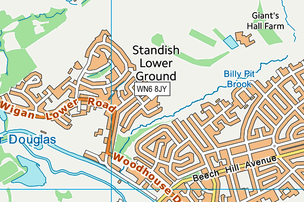 WN6 8JY map - OS VectorMap District (Ordnance Survey)