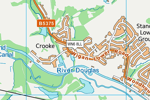 WN6 8LL map - OS VectorMap District (Ordnance Survey)