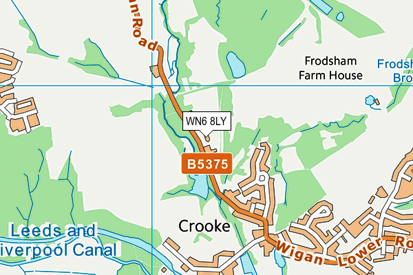 WN6 8LY map - OS VectorMap District (Ordnance Survey) WN6 8LY map - OS VectorMap District (Ordnance Survey)