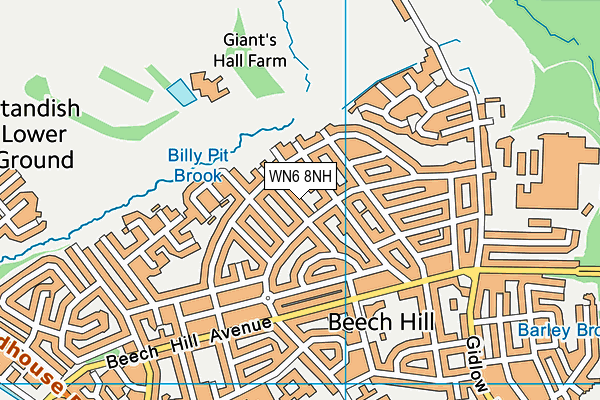 WN6 8NH map - OS VectorMap District (Ordnance Survey) WN6 8NH map - OS VectorMap District (Ordnance Survey)