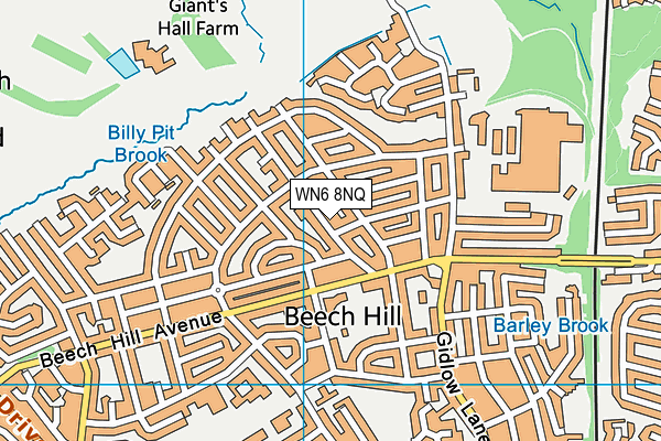 WN6 8NQ map - OS VectorMap District (Ordnance Survey) WN6 8NQ map - OS VectorMap District (Ordnance Survey)